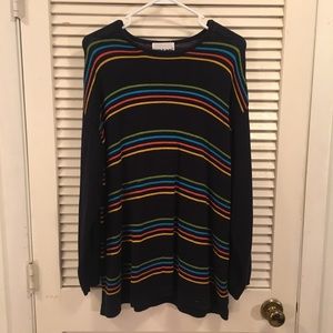 Liz & Me Sweater Navy Blue with Stripes